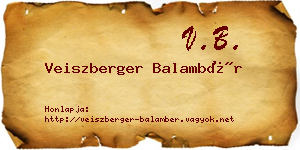 Veiszberger Balambér névjegykártya